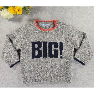 Mayoral Baby Boy BIG 02 Confetti Knit Sweater Gray Orange 12m Big Brother
